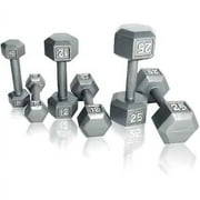 Barbell 50lb Cast Iron Hex Dumbbell, SingleSpecific muscle groups or perform a full-body workout Original hex-shaped heads prevent dumbbells from rolling and reduce hazards during workouts