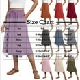 thumbnail image 4 of Flowy Midi Skirt Womens Drawstring Elastic High Waist A-Line Beach Vacation Skirt with Pockets XL, 4 of 5