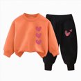 thumbnail image 4 of TOWED22 Toddler Baby Girl Clothes Toddler Outfit Cute Graphic Sweatshirt Tops + Pants Set Fall Winter Clothing for Girls Size:1-2 Y,Color:D, 4 of 4