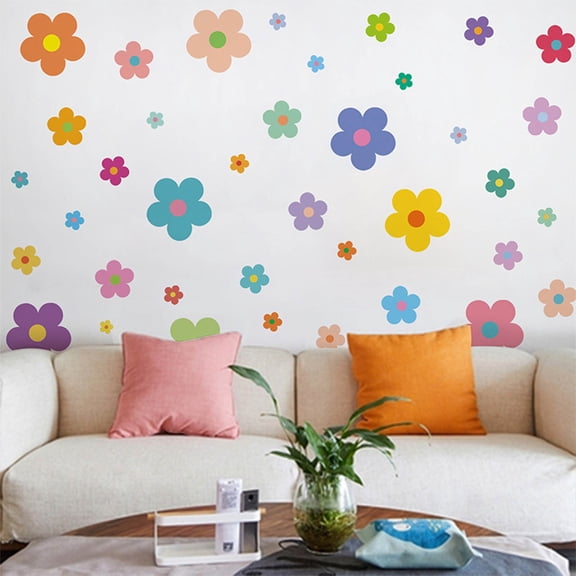 Colorful Flower Wall Stickers, Home Wall Decorations Wall protect Sticker, Wall Stick Wallpaper for Children Room