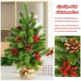 thumbnail image 4 of O'force 20" Tabletop PE Christmas Tree Holiday Decor w/ Pine Cones & Red Berries, 4 of 7