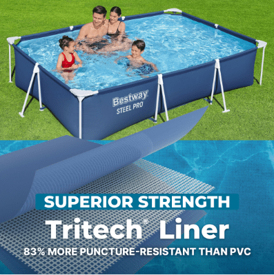 Bestway Steel Pro 9.8' x 6.6' x 26\" Metal Frame Above Ground Pool, Filter Pump & Cartridge
