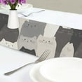 thumbnail image 4 of Yayeee Table Runner 70 inches Long Home Kitchen Dinning Party Decoration, Gray Cute Cats, 4 of 7