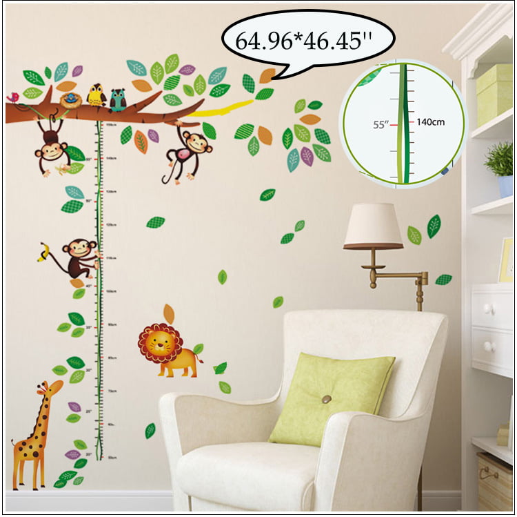 Baby Height Growth Giraffe Chart Ruler Removable Wall Height Chart Sticker for Children Boys Girls Bedroom Gobesty 3D Growth Chart 