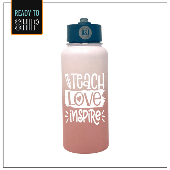Teach Love Inspire Rose Gold 32 oz Water Bottle