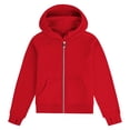 thumbnail image 5 of UDAUDU Girls Zip Up Hoodies Teen Fleece Long Sleeve Full-Zip Sweatshirts Thumb Hole Jacket Casual Fall Hoodie with Pocket Red 5-6 Years, 5 of 5