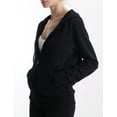 thumbnail image 2 of MAJECLO Women's Casual Full-Zip Hooded Lightweight Long Sleeve Sweatshirt (Small, Black), 2 of 6