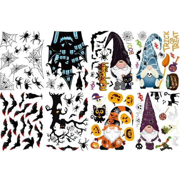 TopLLC Halloween Decor Fall Decor Halloween Party Decoration Stickers-o-lantern Electrostatic Stickers Halloween Wall Stickers Window Stickers Halloween Party Favor