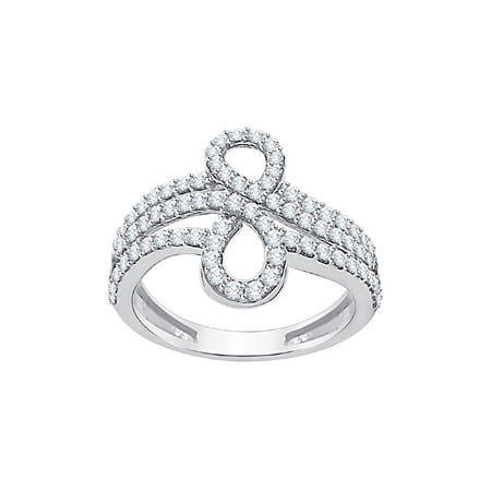 Diamond Fashion Ring in Sterling Silver (7/8 cttw) (I-Color SI3-I1 Clarity) (Size-10)