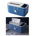 thumbnail image 3 of Caja de pañuelos rectangular de plástico con tapa y control remoto Azul, 3 of 8