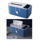 thumbnail image 3 of Caja de pañuelos multifuncional rectangular, dispensador de pañuelos faciales. Azul, 3 of 8