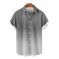 thumbnail image 3 of Men's Gradient Striped Dress T Shirt Casual Button Down Short Sleeve Blouse Summer Formal Business Lapel Shirts, 3 of 5