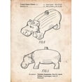 thumbnail image 2 of Borders, Cole 15x18 Gold Ornate Wood Framed with Double Matting Museum Art Print Titled - PP930-Vintage Parchment Lego Hippopotamus Patent Poster, 2 of 4