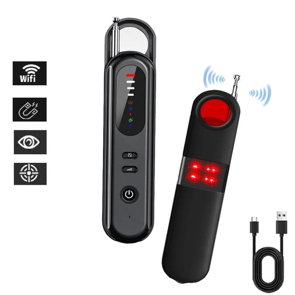 Wiher Hidden Camera Detector, RF Wireless Signal Scanner with GPS Positioning & Infrared Detection, Compact and Portable Wide Detection Range Long Battery Life for Home Travel Car Bathroom Hotel
