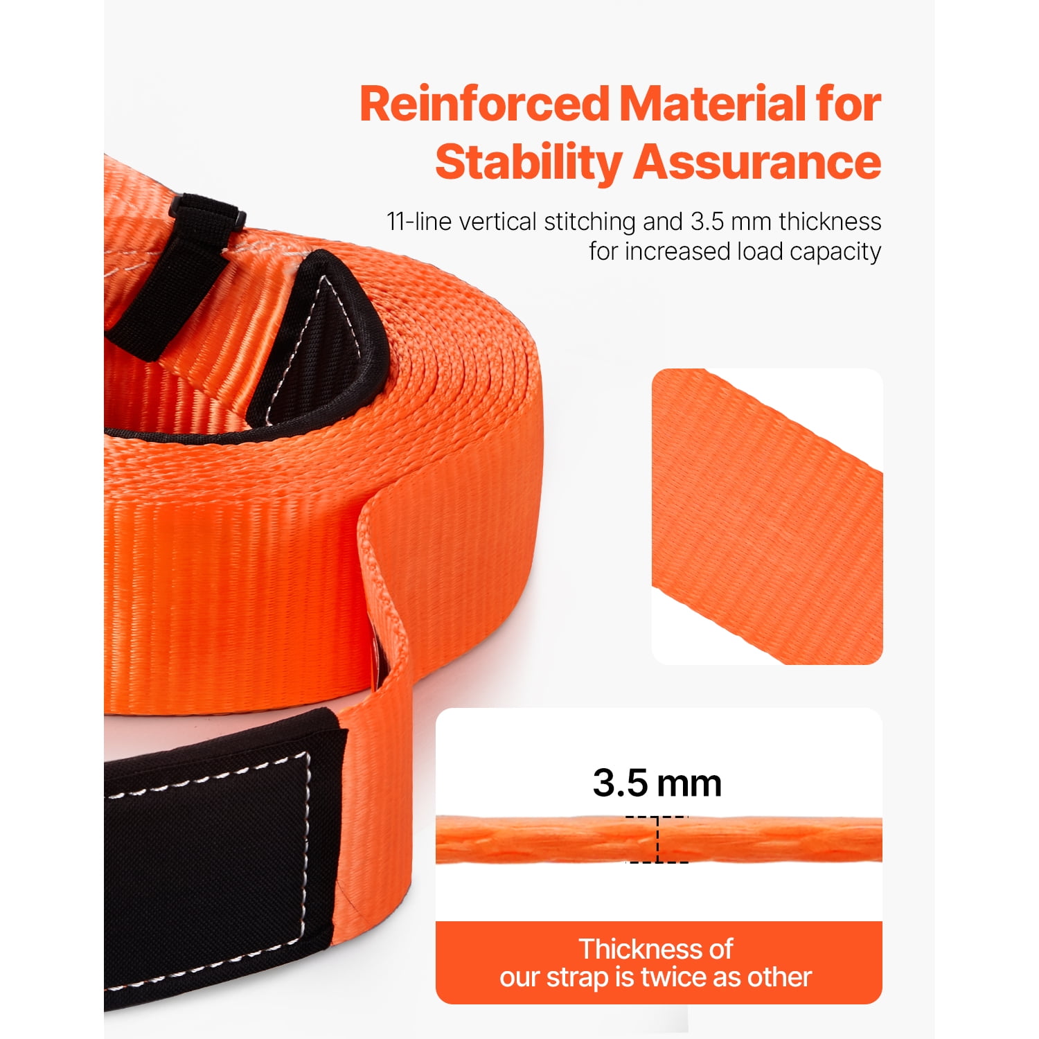 KFFKFF Heavy Duty Tow Strap Recovery Kit 3 in x 30 ft (MBS-36,000 lbs) with Reinforced Loops, Protective Sleeves, Storage Bag, and 3/4" D-Ring Shackles for Trucks, Jeeps, SUVs, and ATVs
