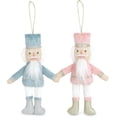 thumbnail image 1 of MON AMI Pastel Nutcrackers Hanging Ornament – 2 Pcs, 6.5” Each, Stuffed Nutcracker Christmas Tree Ornament, 1 of 7