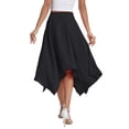 thumbnail image 2 of Airmenty Women's Skirt Summer Boho Skirt Long Maxi Skirt Elastic High Waist Beach Skirt Asymmetrical Country Cowgirl Skirts, 2 of 6
