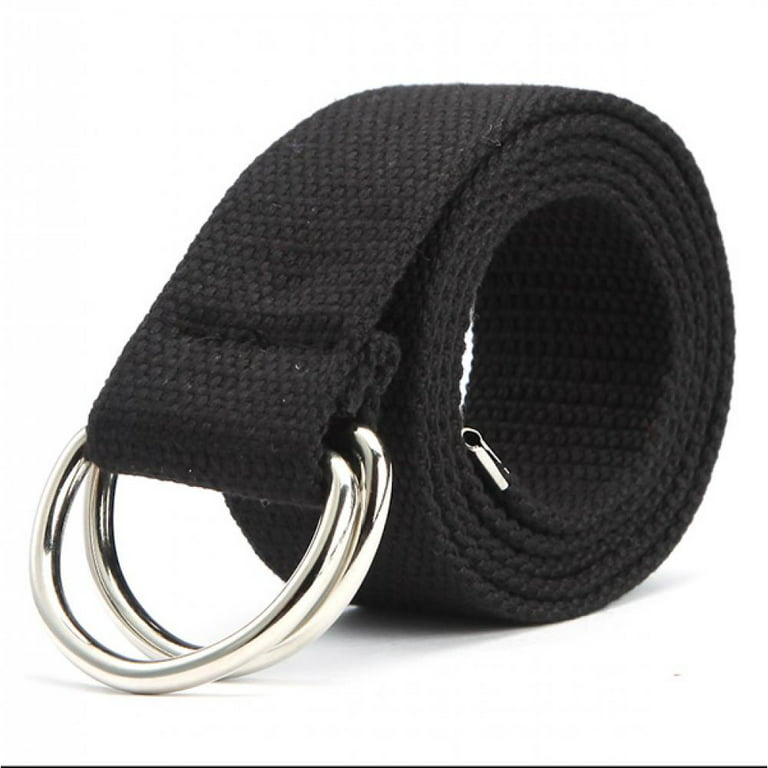 Canvas Belt, Web Belt for Men/Women with Metal Double D Ring Buckle 1/2  Wide 