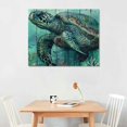 thumbnail image 2 of Orinice Turtle Seaweed Corals Fine Art Aesthetic Poster & Print Wall Painting for Home Decor 16x12in, 2 of 6