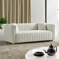 thumbnail image 2 of Mid-Century Modern Sofa for Living Room, 79.92" Modern Vertical Channel Tufted Velvet Sofa, Upholstered Sofa for Apartment Bedroom Home Office, 2 of 7
