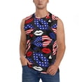 thumbnail image 1 of Bingfone American With Lips Pattern Men's Tank Tops Workout Sleeveless Tee Shirts Running Beach Tanks for Men-X-Large, 1 of 7