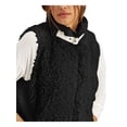 thumbnail image 3 of INC Womens Black Textured Sherpa Buckle Neck Closure Wear To Work Vest Jacket M, 3 of 4