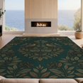 thumbnail image 2 of Design&I 2'x3' Washable Throw Rug Whimsical Bird Border Vintage Foliage Scroll Moody Botanical Refined Structured for Hallway, Laundry Room, Low Profile Daily Traffic Ready Accent, 2 of 7