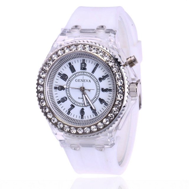 Reloj electrónico transparente para estudiantes, hombres y mujeres, tendencia neutra, cuarzo, luminoso, resistente al agua, reloj deportivo de silicona