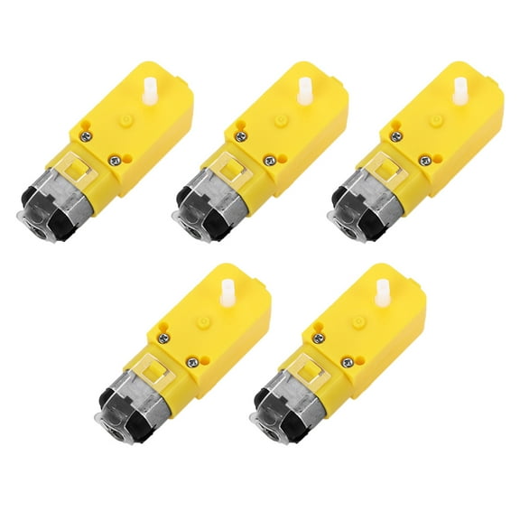 ROSENICE 5Pcs Small Motors with Dual Shaft for Hobbyists and Makers Yellow 2.8x1.0x0.8in