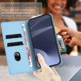 thumbnail image 6 of Wallet Leather Case For Samsung Galaxy S25 Edge 5G 6.7",with Card Holder, Shockproof ,Kickstand ,Embossed Multifunctional Magnetic Phone Case,Blue,For Galaxy S25 Edge 5G, 6 of 7