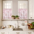 thumbnail image 3 of 3 Piece Kitchen Curtains and Valances Set Pink Floral Cafe Curtains 24 Inch Length Modern Farmhouse Aesthetic Shabby Chic Flower Valance & Tier Curtain for Living Room Bedroom 54"x18"+27"x24"*2, 3 of 6