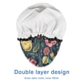 thumbnail image 4 of Shower Caps,Pioneer Flower Floral Print Pattern Waterproof Shower Cap for Women 4 Pieces,Double Reusable Hair Cover for Shower PEVA Elastic Stretch Hem, 4 of 7
