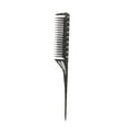 thumbnail image 1 of 3-Row Teeth Teasing Comb Detangling Brush Rat Tail Comb Adding Volume Back Coming Hairdressing Combs, 1 of 9