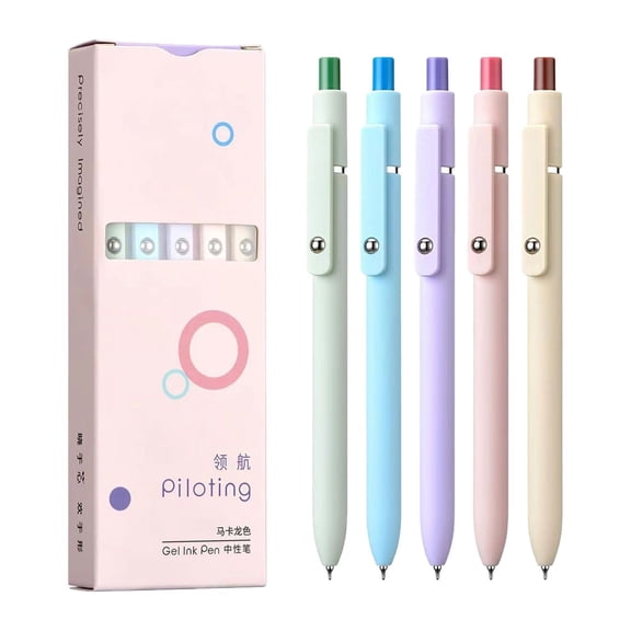 LYINGF 5 Pcs 0.5mm Pens, Smooth Writing Quick Dry Gel Pens, No Smudge Ink, Comfortable Grip for Extended Writing, Ideal as Ink Journaling Pens and Desk Accessories, Great Birthday Gifts