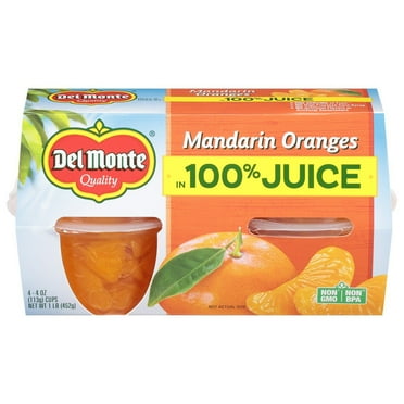 2 Pack - Del Monte Mandarin Oranges In 100% Juice - 4 ct Packaging may vary