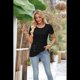 thumbnail image 4 of Blusas Lisas de Cuello Redondo y Corta para Mujer, 2025, Nuevas Blusas Sueltas y Bonitas de Verano, Negras, S, 4 of 9