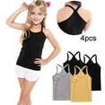 thumbnail image 2 of SHTXOZHI 2/3/4/5 Pack Girls Tank Tops Kids Sleeveless Spaghetti Straps Cami Top Layering Shirts, 2 of 6