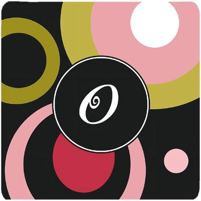 Carolines Treasures AM1001-OFC Monogram - Retro In Black Foam Coasters - Set Of 4- 3.5 x 3.5 In.