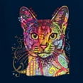 thumbnail image 5 of Wild Bobby Dean Russo Colorful Cat Abyssinian Cat Lover Women Graphic Long Sleeve Tee, Navy, XX-Large, 5 of 5