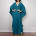 thumbnail image 6 of TMOYZQ Caftans Dresses for Women Solid Color Plus Size Beach Dress V Neck Cover Up Loose Soft Kaftan Loungewear, 6 of 6