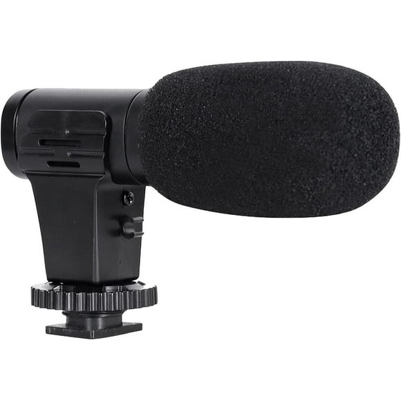 EcoNesxp On-board Mini Condenser Recording Interview Microphone DSLR Black for Mobile Phones