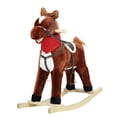 thumbnail image 6 of Tereitr Rocking Horse Toy for Kids, Plush Ride-On with Wooden Rockers & Interactive Sounds, Moving Mouth, Max Weight 50kg (110 lbs) (Dark Brown Middle), 6 of 10