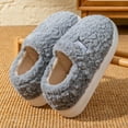 thumbnail image 3 of Slippers for Men and Women Fuzzy House Slippers with Heel Cover Winter Warm Lined Indoor Outdoor Shoes Soft Sole Cozy Cotton Footwear, 3 of 5