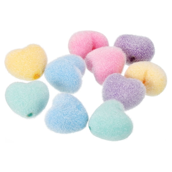 10Pcs Velvet Beads, 19mm Velvet Christmas Beads Plush Beads for Jewelry Keychain Pen Tiered Craft DIY Making (Multicolor)
