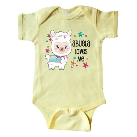 

Inktastic Abuela Loves Me- cute and happy llama Gift Baby Boy or Baby Girl Bodysuit