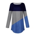 thumbnail image 5 of ATOYSOY Women's Fashion Color Block Pullover Workout Casual Shirts Loose Dressy Tops Retro Crew Neck Sweatshirts Outwear Long Sleeve Tees Fall Winter Blue M, 5 of 5