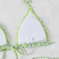 thumbnail image 7 of Women's 2 Piece Floral Tropical Print Bikini Set Boho Triangle Bathing Suit Tie Backless Swimsuit Sets (Light Green,L), 7 of 7