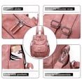 thumbnail image 2 of ZRSUN Stylish PU Leather Convertible Travel Backpack and Shoulder Handbag Organizer, Pink, 2 of 6