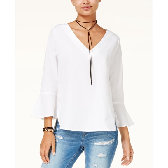 7 Sisters Juniors Ruffle Sleeve Top White S