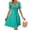 Lake green, variant on Womens Summer Sweetheart Neck Short Puff Sleeve Mini Drawstring Casual Slim Flowy Dress Sundress